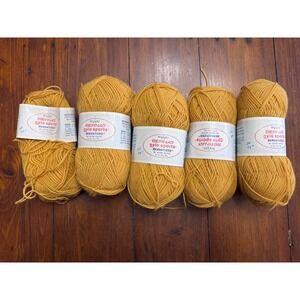 Bernat Nylo Sports Yarn Old Gold 6247 Lot JF 5 Skeins 10oz Wool Nylon Vintage